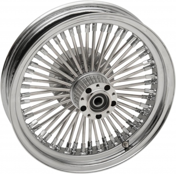16" x 3.5" Rear Wheel Assembly - 50-Spoke - Laced - Chrome - Scout