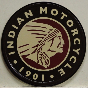Indian 1901 Blechschild rund
