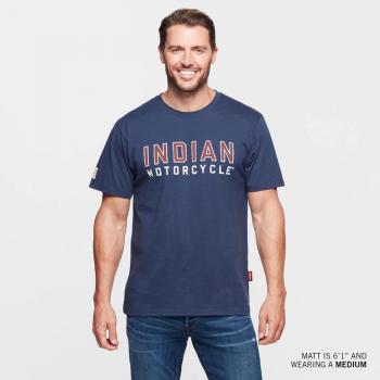 MENS DISTRESSED BLOCK LOGO TEE - NAVY