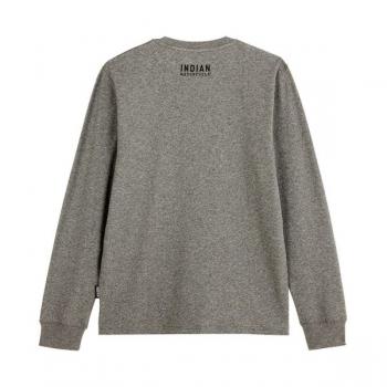 Preview: MENS CHAIN STITCH EMBROIDERY LONG SLEEVE TEE - GRAY