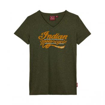 WOMENS MIXED EMBROIDERY PRINT TEE - KHAKI