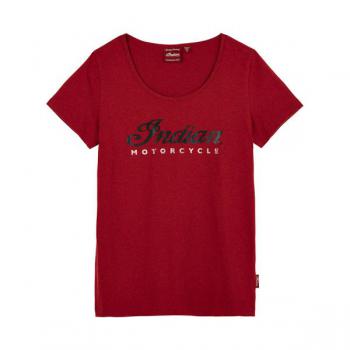 WOMENS 2 COLOR FOIL SCRIPT TEE - RED