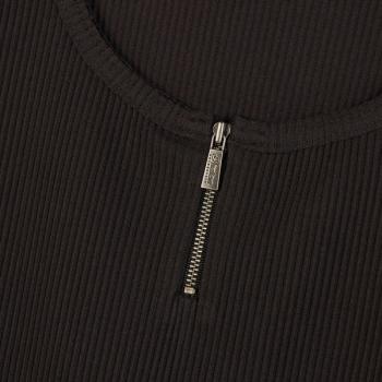 Preview: WOMENS ZIP HENLEY TANK - BLACK