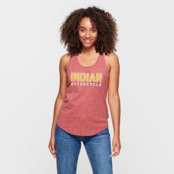 WOMENS MUSCLE BACK BLOCK LOGO TANK - RED