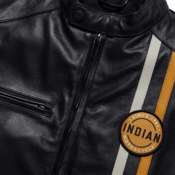 MENS CAFE LEATHER JACKET - BLACK