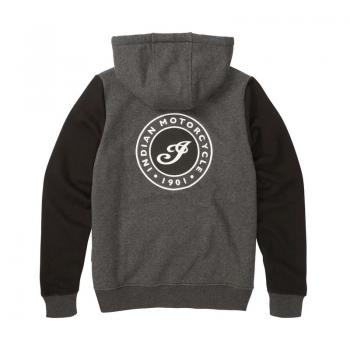 WOMENS CHARCOAL BLACK CONTRAST HOODIE - GRAY