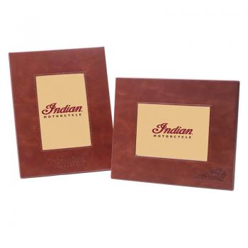 LEATHER PHOTO FRAME - BROWN - SET OF 2