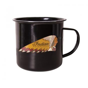 INDIAN MOTORCYCLE HEADDRESS LOGO MUG - BLACK