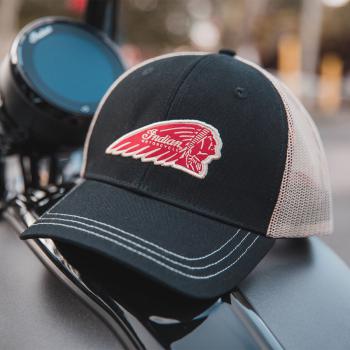 HEADDRESS TRUCKER HAT - BLACK