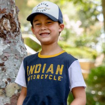 Preview: KIDS MESH PRINT LOGO T-SHIRT - NAVY