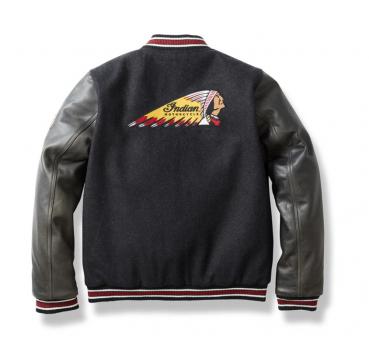 MENS VARSITY BOMBER JACKET - BLACK
