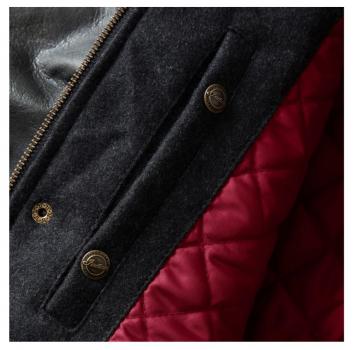 MENS VARSITY BOMBER JACKET - BLACK
