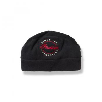MENS SCRIPT FLEECE BEANIE - BLACK