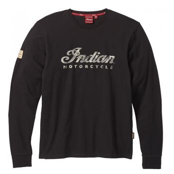 MENS LONG SLEEVE SCRIPT LOGO T-SHIRT - BLACK