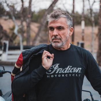 MENS LONG SLEEVE SCRIPT LOGO T-SHIRT - BLACK