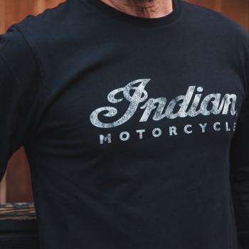 MENS LONG SLEEVE SCRIPT LOGO T-SHIRT - BLACK