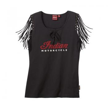 WOMENS FRINGED TANK TOP - BLACK