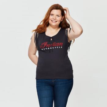 Preview: WOMENS FRINGED TANK TOP - BLACK