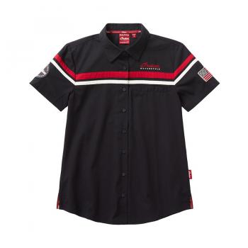 WOMENS SCRIPT SHOP SHIRT - BLACK