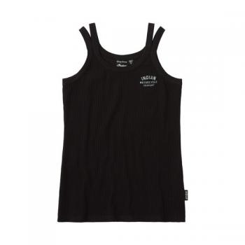 WOMENS SPLIT STRAP TANK - BLACK