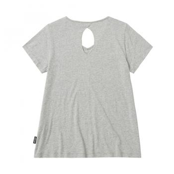 WOMENS OPEN BACK TEE - GRAY