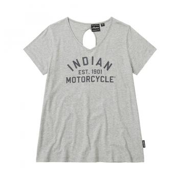 WOMENS OPEN BACK TEE - GRAY
