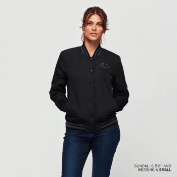 WOMENS CASUAL BOMBER JACKET - BLACK
