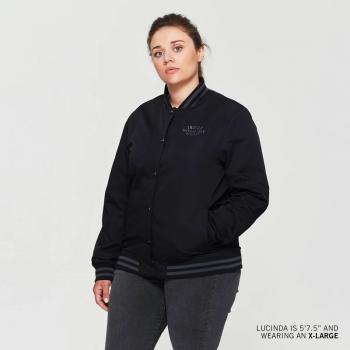 WOMENS CASUAL BOMBER JACKET - BLACK