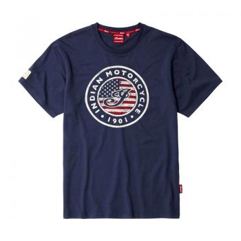 MENS USA FLAG LOGO TEE - NAVY