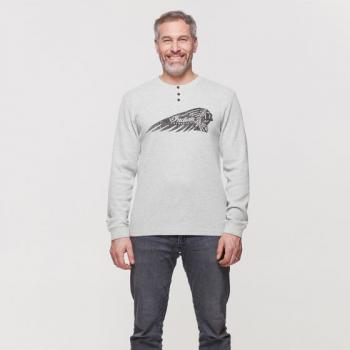 Preview: MENS AUTHENTIC WAFFLE LONG SLEEVE T-SHIRT - GRAY