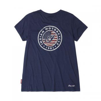 Preview: WOMENS USA FLAG LOGO TEE - NAVY