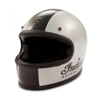Preview: GLOSS STRIPE RETRO FULL FACE HELMET - SILVER