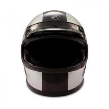 Preview: GLOSS STRIPE RETRO FULL FACE HELMET - SILVER