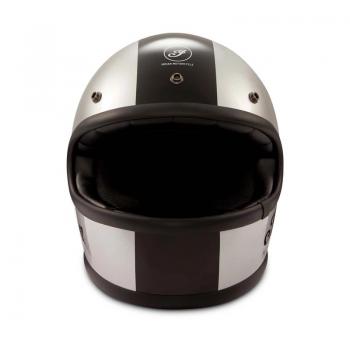 Preview: GLOSS STRIPE RETRO FULL FACE HELMET - SILVER