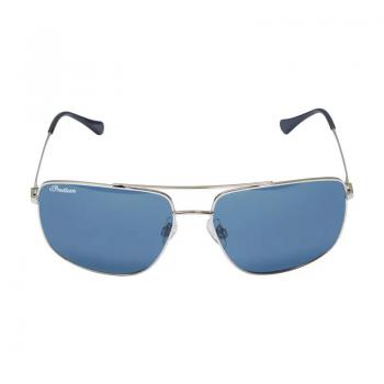 AVIATOR SUNGLASSES WITH BLUE LENS - SILVER
