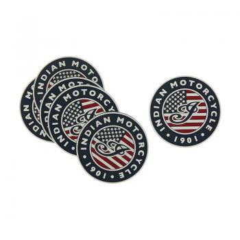 USA FLAG LOGO COASTERS - SET OF 6