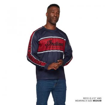 MENS SCRIPT PERFORMANCE LONG SLEEVE T-SHIRT - NAVY
