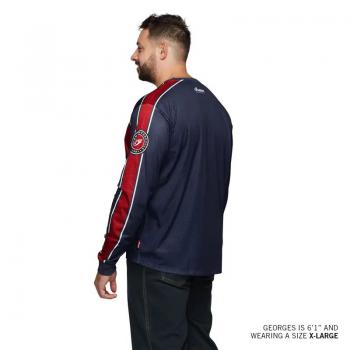 MENS SCRIPT PERFORMANCE LONG SLEEVE T-SHIRT - NAVY