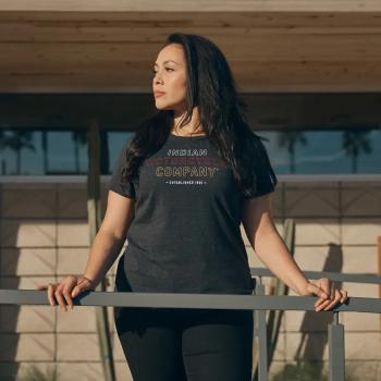 WOMENS TRI COLOR BLOCK LOGO T-SHIRT - BLACK