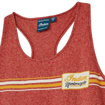 WOMENS STRIPE PATCH PRINT TANK - RED