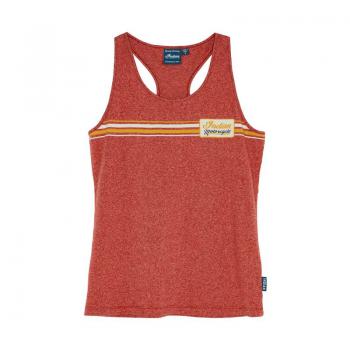 WOMENS STRIPE PATCH PRINT TANK - RED