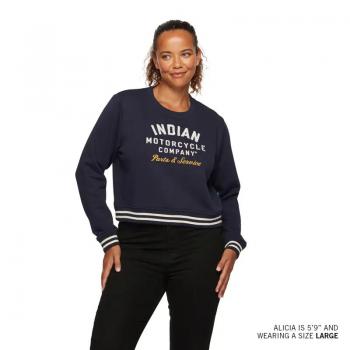 WOMENS CROPPED RETRO TOP - NAVY