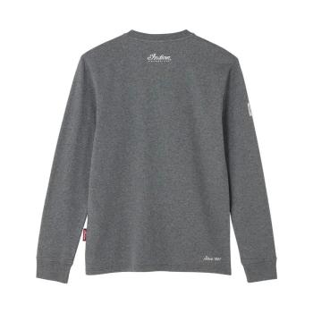 MENS 2 COLOR SCRIPT LONGSLEEVE T-SHIRT - GRAY