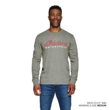 MENS 2 COLOR SCRIPT LONGSLEEVE T-SHIRT - GRAY