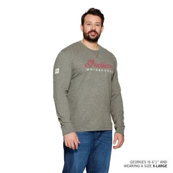 MENS 2 COLOR SCRIPT LONGSLEEVE T-SHIRT - GRAY