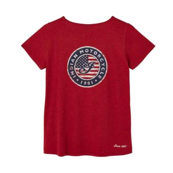 Preview: WOMENS USA FLAG LOGO T-SHIRT - RED