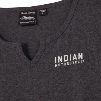 Preview: WOMENS BLOCK LOGO NOTCH NECK T-SHIRT - GRAY