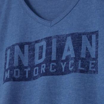 WOMENS STAMP BLOCK LOGO T-SHIRT - BLUE