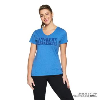 WOMENS STAMP BLOCK LOGO T-SHIRT - BLUE