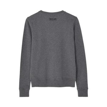 WOMENS CHAINSTITCH EMBROIDERY LONGSLEEVE T-SHIRT - GRAY